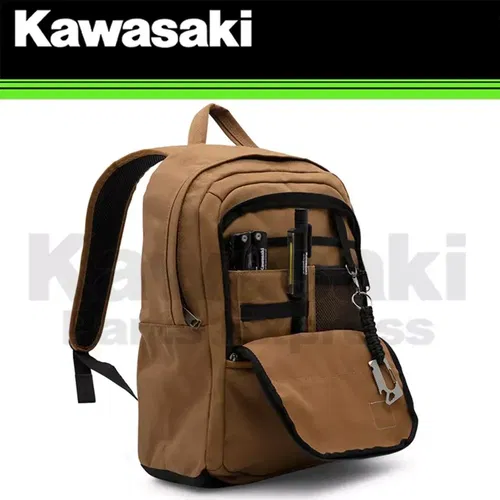 NEW GENUINE KAWASAKI CARHARTT CANVAS BACKPACK, CARHARTT BROWN K062-8631-BRNS