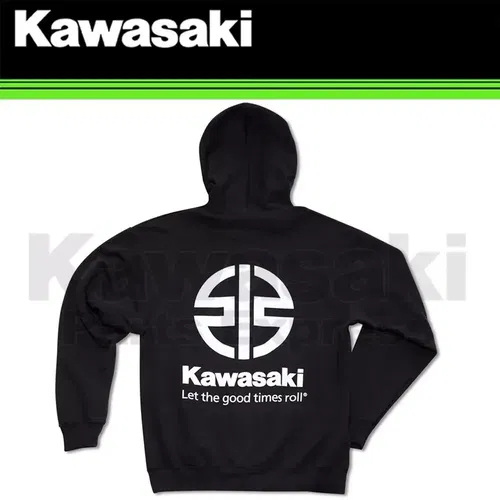 NEW GENUINE SMALL KAWASAKI RIVER MARK ZIP-FRONT SWEATSHIRT K002-1083-BKSM