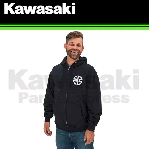 NEW GENUINE SMALL KAWASAKI RIVER MARK ZIP-FRONT SWEATSHIRT K002-1083-BKSM