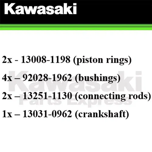 NEW 2005-2013 GENUINE KAWASAKI BRUTE FORCE CRANKSHAFT, RODS, BUSHINGS, RINGS