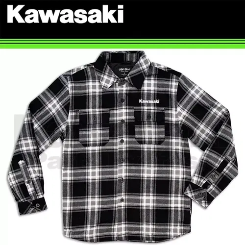 NEW X-LARGE GENUINE KAWASAKI MENS FLANNEL JACKET SHELL AND LINING K004-0267-BKXL