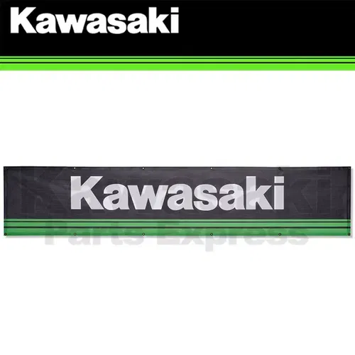 NEW GENUINE KAWASAKI 20' 3 GREEN LINES MESH BANNER K069-9043-BKNS