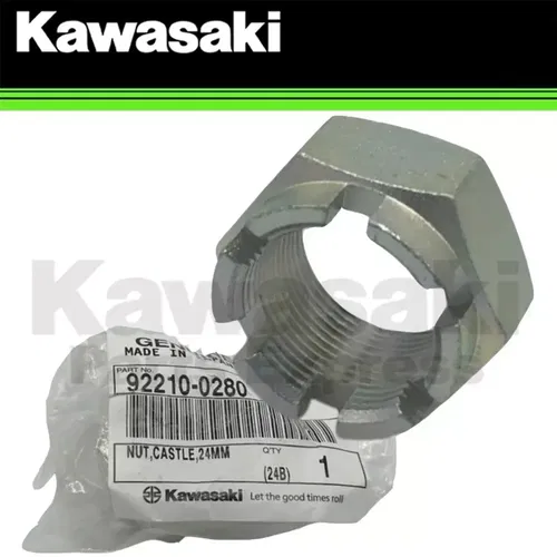 NEW 1991-2025 OEM KAWASAKI NINJA CASTLE NUT 24MM FITS MANY SEE LIST 92210-0280