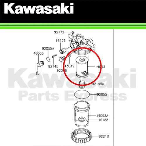 NEW 2016-2026 GENUINE KAWASAKI MULE PRO DX DXT WATER SEPARATOR FILTER 14043-0018