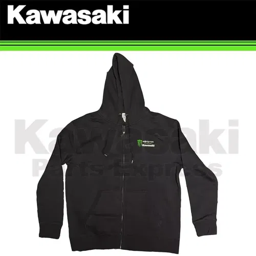 NEW MEDIUM GENUINE MONSTER ENERGY KAWASAKI ZIP UP SWEATSHIRT K102-1007-BKMD