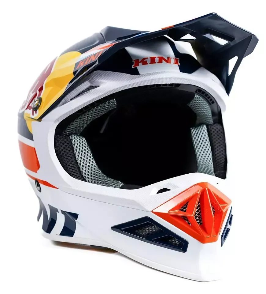 セキュリティ・セーフティ Kini Redbull Revolution MotocrossHelmet Kini Red Bull Competition Motocross Helmet V 2.3 Navy Orange