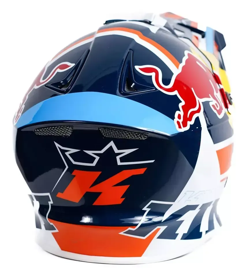 Kini Red Bull Competition Motocross Helmet V 2.3 Navy Orange White LG 60 61cm