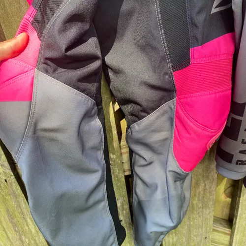 Flo Pink/ Gray Youth Fly Racing Gear Combo - Size XL/28