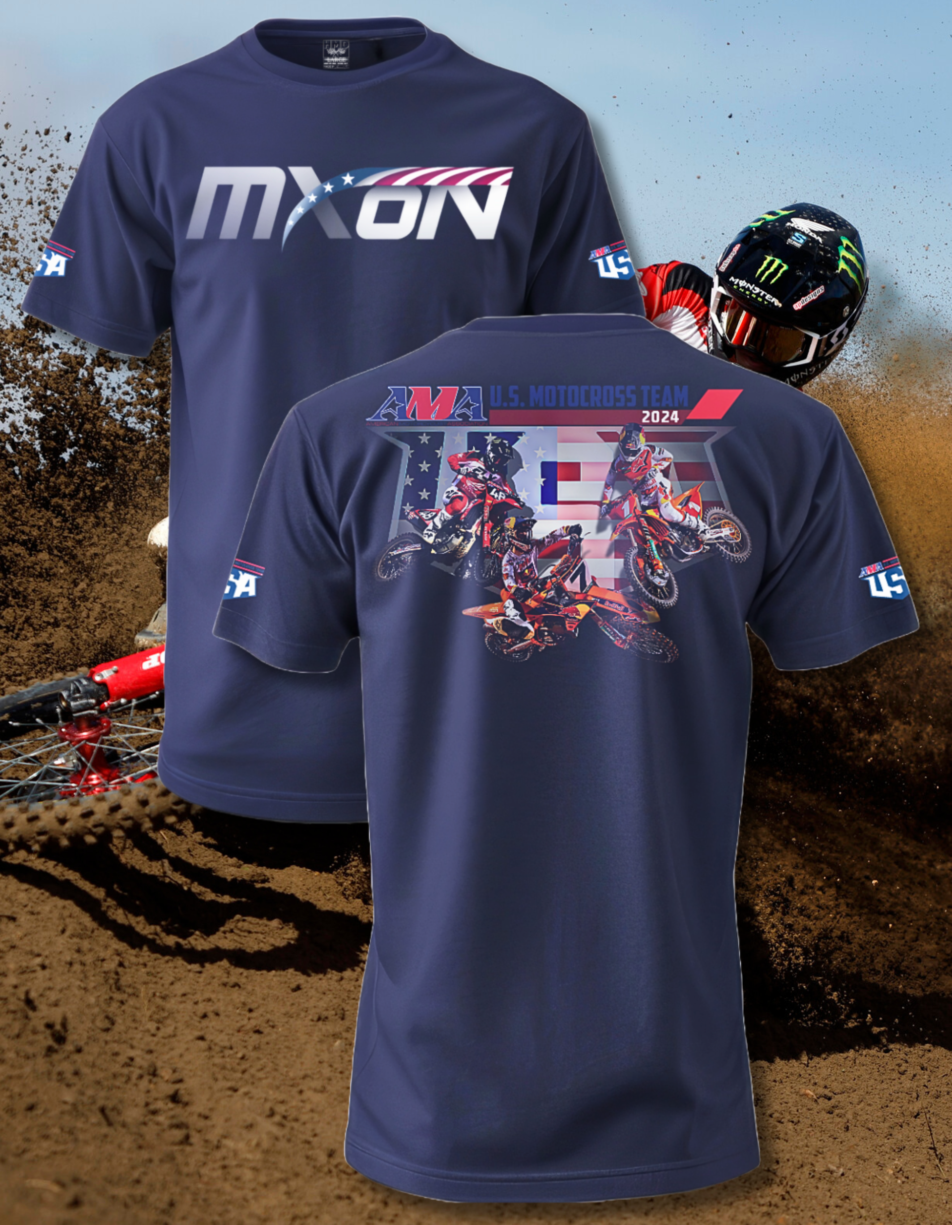 **LIMITED EDITION MXON24 Navy blue tee (free shipping)