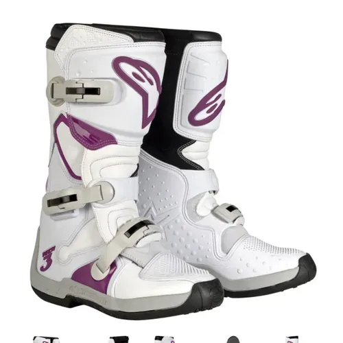 Women's New Alpinestars Stella Tech 3 Boots White/Violet 7
