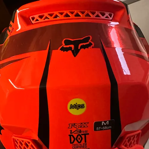 FOX RACING V3 RS MIRER FLO ORANGE HELMET. Size M.