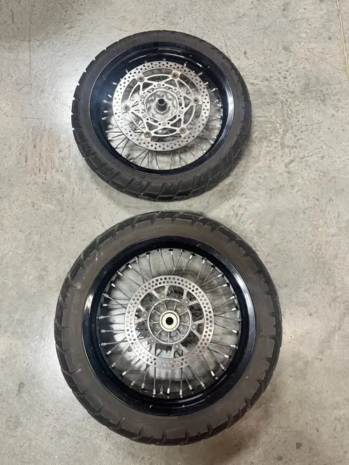 SUZUKI DRZ400SM 05-24 RK Excel Black Wheel Set 17"  Front & Rear Read Descrip