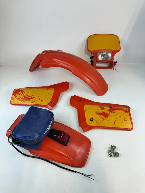 Honda 1984 XR200R Full Plastics Set Front Rear Fender Side Panels Headlight& Bag