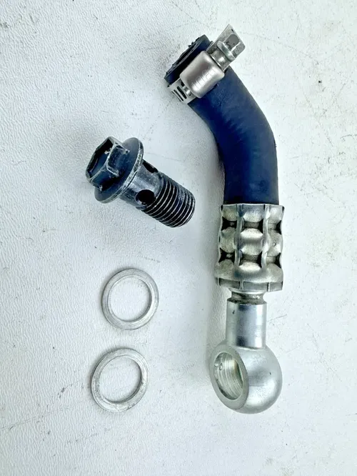 2018 Suzuki DRZ400SM  Lower Frame Engine Oil Line Hose W/ Banjo Bolt OEM Stock