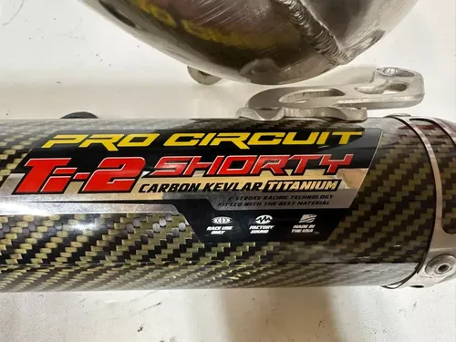 2002 YZ250 Pro Circuit Ti-2 Shorty Carbon Fiber Titanium & Platinum Pipe SET