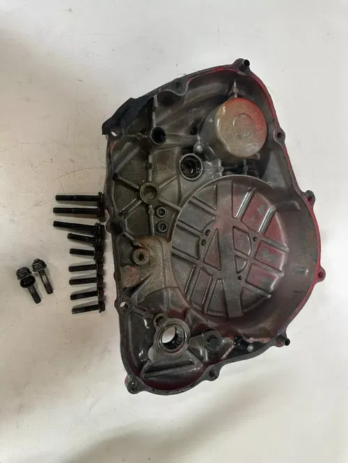 1986 Honda XL600R Right Hand Side Engine Clutch Cover RED OEM Stock