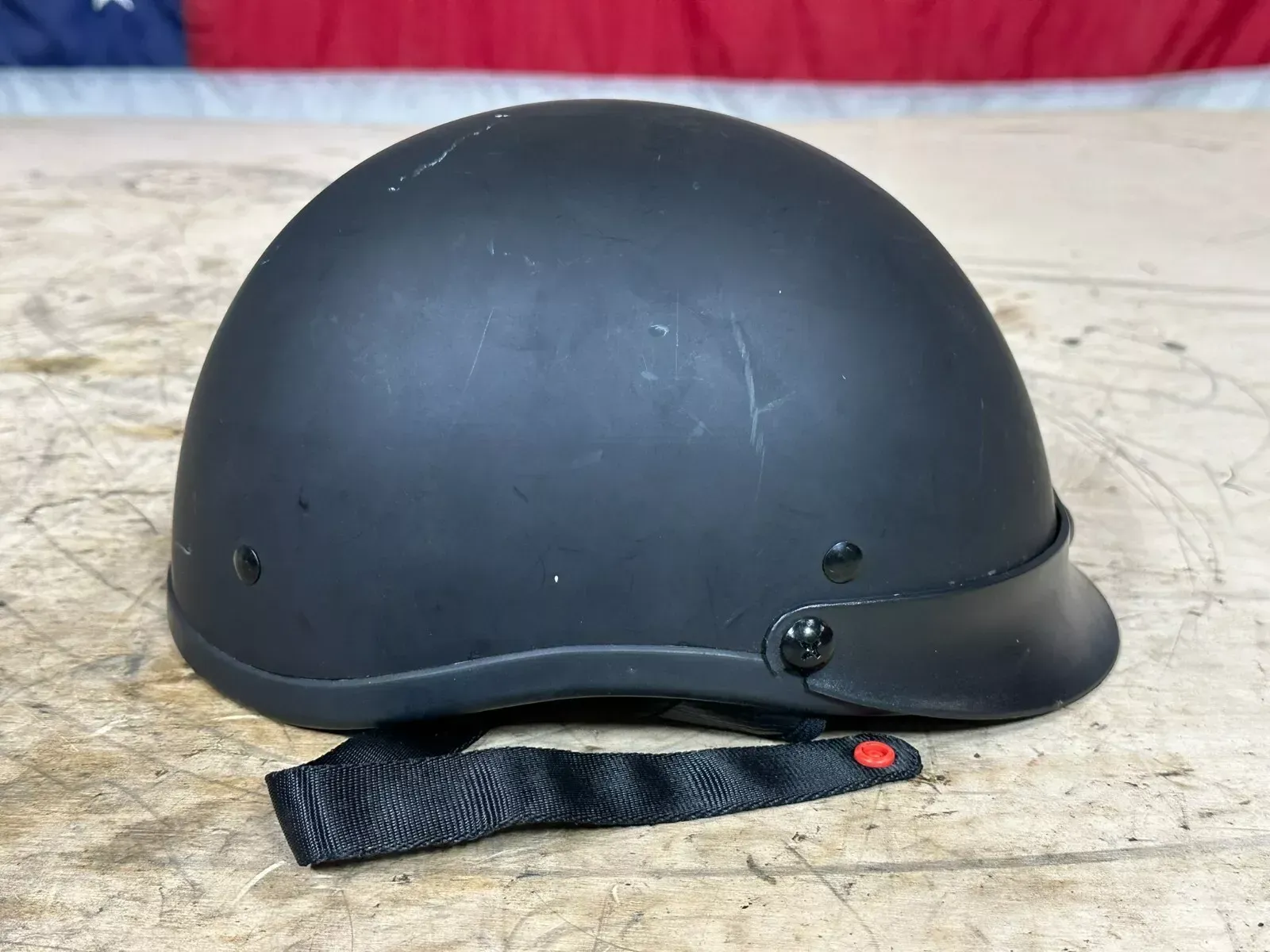 Road Bike Helmet Black Size L Skull Cap Open Face Chopper Style