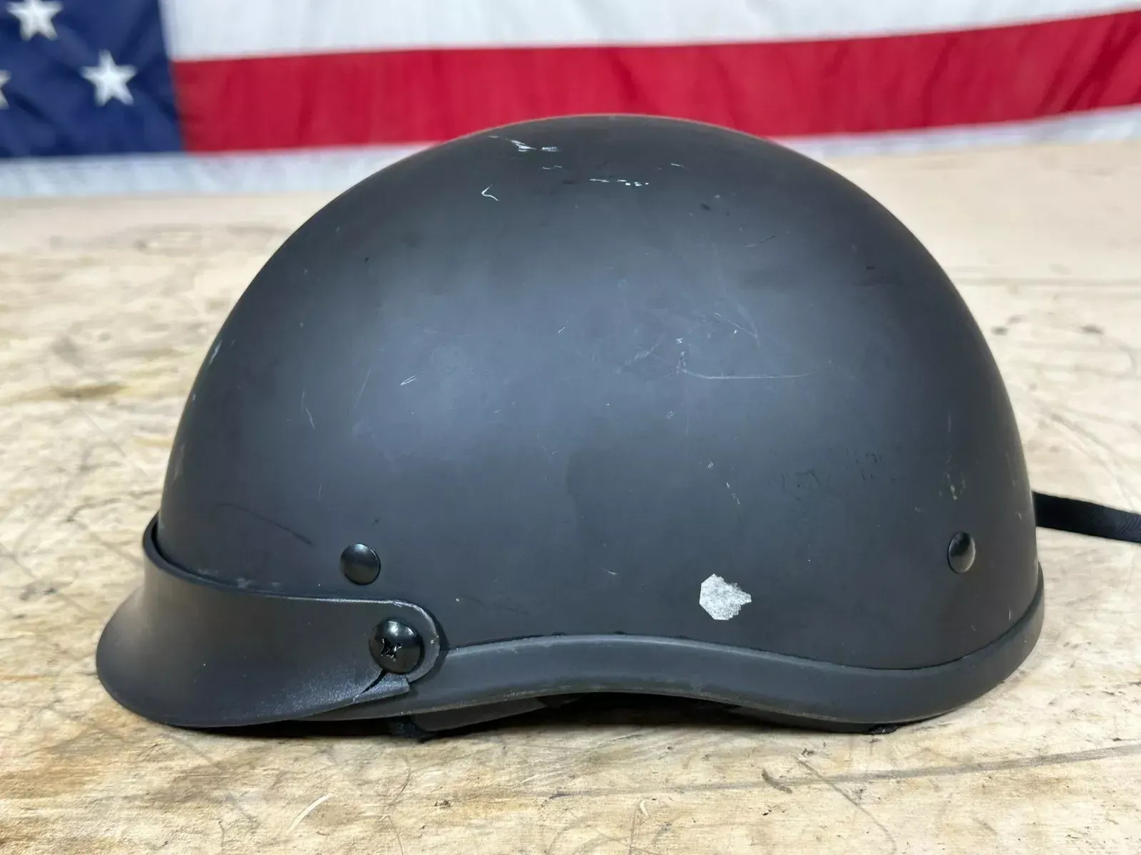 Road Bike Helmet Black Size L Skull Cap Open Face Chopper Style