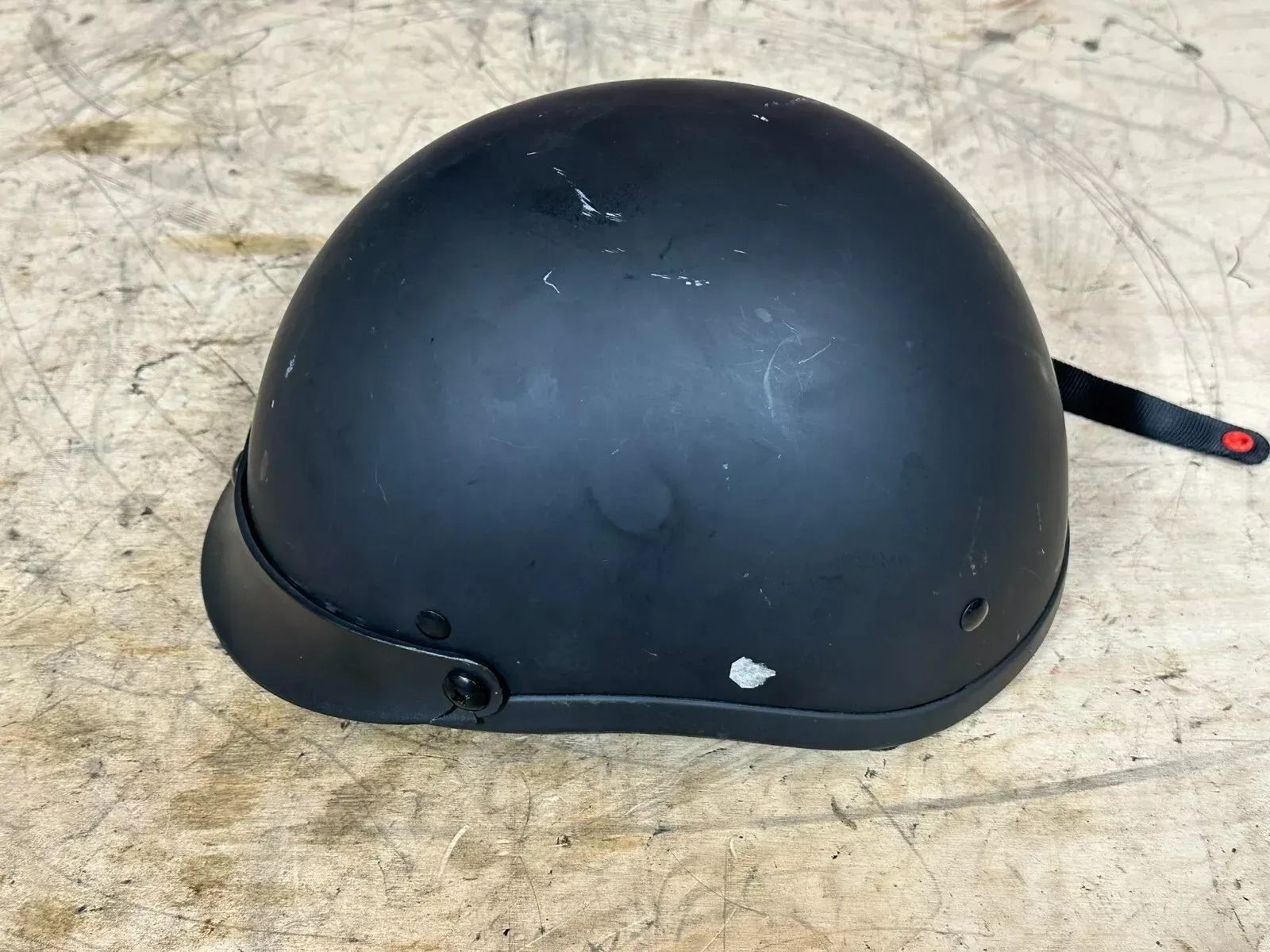 Road Bike Helmet Black Size L Skull Cap Open Face Chopper Style