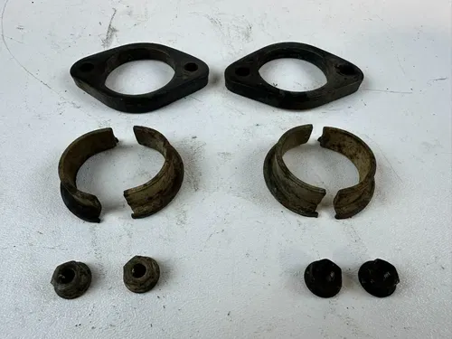 Honda 1984 XR200R Exhaust  Connection Joint Joints W/ Collars & Nuts OEM Stock