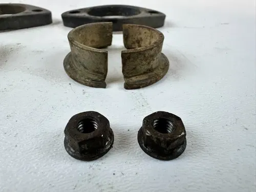 Honda 1984 XR200R Exhaust  Connection Joint Joints W/ Collars & Nuts OEM Stock