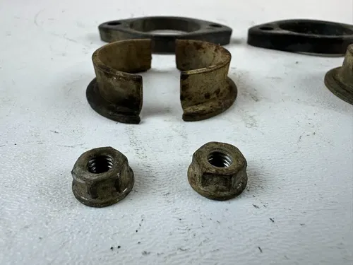 Honda 1984 XR200R Exhaust  Connection Joint Joints W/ Collars & Nuts OEM Stock