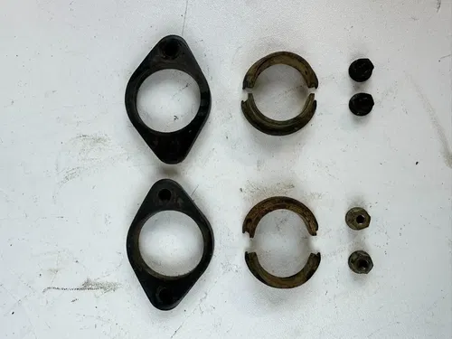 Honda 1984 XR200R Exhaust  Connection Joint Joints W/ Collars & Nuts OEM Stock