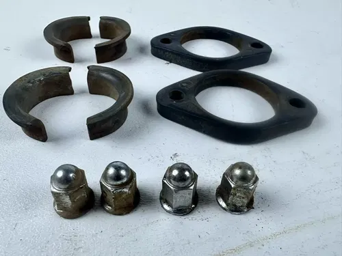 1987 Honda XR250R  OEM exhaust header muffler clamps & hardware LOW HR NICE!