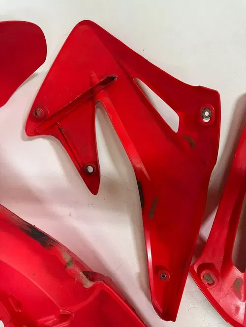 2004 Honda CRF450R OEM Plastics RED Shrouds & Front Rear Fender Fenders