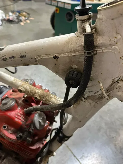 1986 Honda XL600R Upper Engine Head to Frame Oil Hose Line OEM Stock