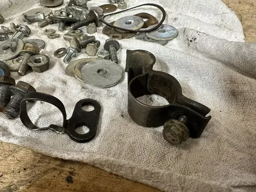 1987 Quadzilla Suzuki LT500R Hardware Bolts Nuts Rear Shock Reservoir Hose Clamp