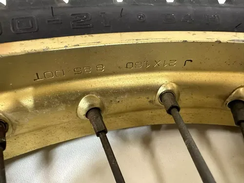 1987 HONDA XR600R Front Wheel & Tire Gold 21" W/ hub & Rotor XR 600R 600 R