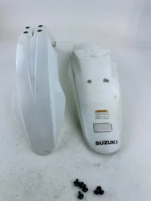 2022 Suzuki DRZ400SM Front & Rear Fender Set OEM Stock White