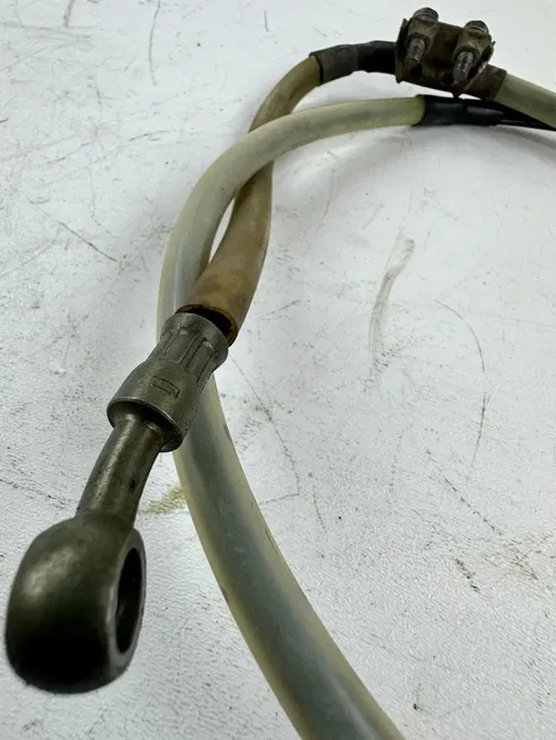 1988 Honda XR600R Front Brake Line Tube Hose & Bracket Clamp Nice