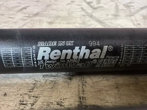 Renthal 994-01-BK-02-185 Twinwall Black 1-1/8" Aluminum Handlebar