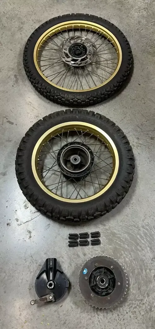 1986 Honda XL600L Gold Wheel Set 17" Rear 21" Front Nice Complete Assembly