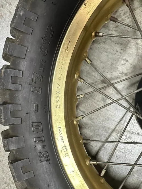 1986 Honda XL600L Gold Wheel Set 17" Rear 21" Front Nice Complete Assembly