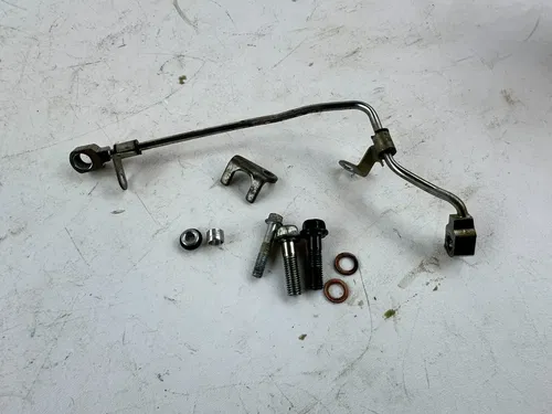 1988 Honda XR600R Engine Oil Passage Tube Line Pipe & Banjo Bolts OEM Stock