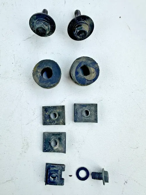 05-24 Suzuki DRZ400SM Non Fill Side Radiator Rubber Bushings Bolts Clips Hardwar