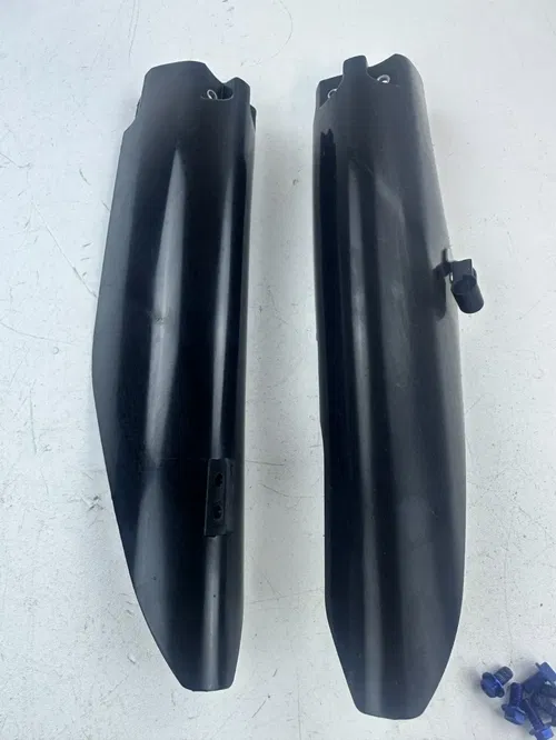 2022 Suzuki DRZ400SM Fork Guards Protector Set Pair Stock plastics w/blue Bolts