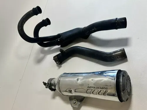 1984 Honda XR250R  Full Chrome polished Supertrapp Exhaust Muffler Header & Bolt