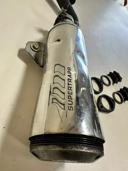 1984 Honda XR250R  Full Chrome polished Supertrapp Exhaust Muffler Header & Bolt