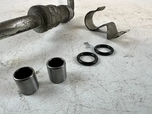 2013 DRZ400SM Frame to engine oil cool line w/pins washers support Stock lo mile