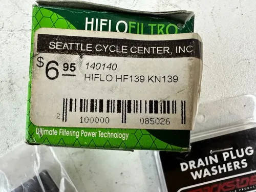 2013 DRZ400SM Drain Plug Washers and Filter HI FLO HF139 KN 139 05-24