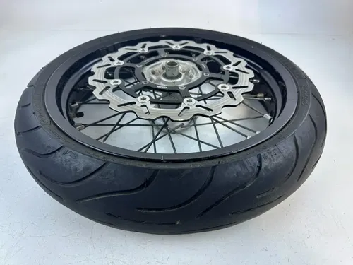 2018 Suzuki DRZ400SM RK EXCEL 17" Black Front Wheel With Good Tire Disc & Spacer