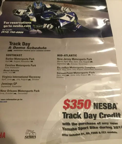 MONSTER#1 YAMAHA R1 R6 NESBA SUPERSPORT MOTORCYCLE 3X2 WALL POSTER BANNER SIGN