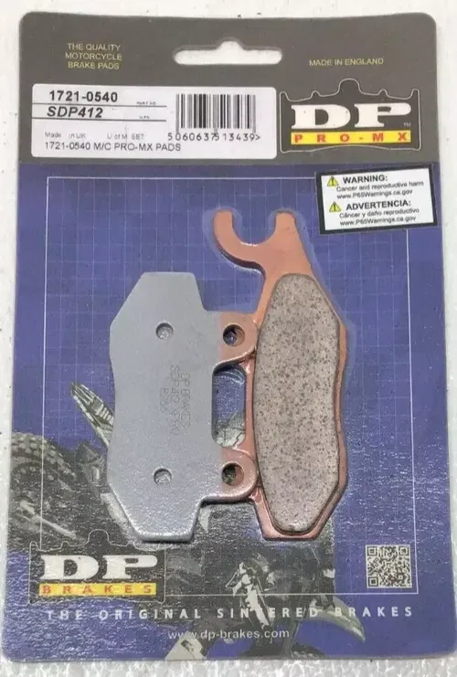 DP Brakes SDP411 SDP412 Pro MX High-Performance Brake Pads YFZ450R Raptor LTR450
