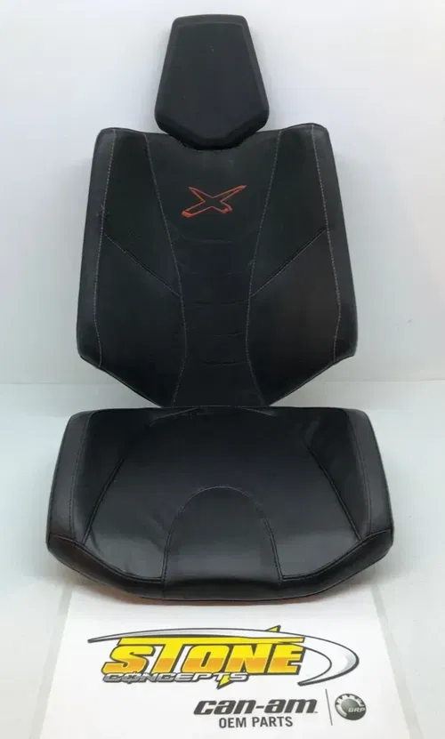 Used OEM Can-Am Maverick 1000 R X3 Turbo Black Seat Back Cushion Bottom Set