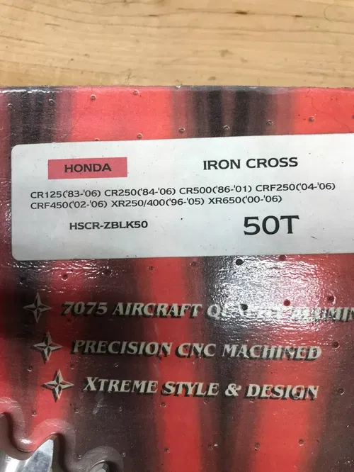 HARDSTYLE IRON CROSS REAR SPROCKET 50 T 50T HONDA CR125 CRF450 CR500 CRF250