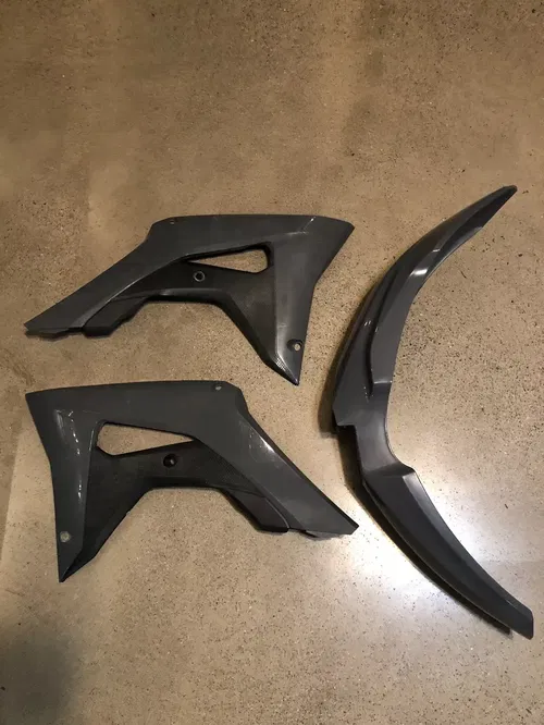 POLISPORT FRONT SIDE FENDER PANELS NARDO GREY Honda CRF250RX CRF450RX